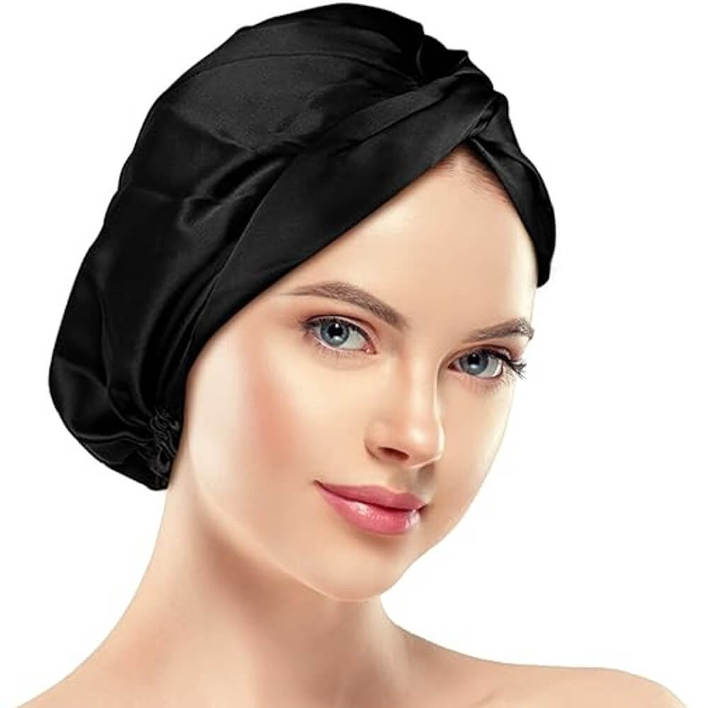 100% Mulberry Silk Bonnet for Hair and Skin Sleep Cap Natural Silk 22 Momme with Elastic Band