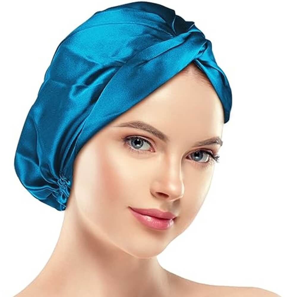 100% Mulberry Silk Bonnet for Hair and Skin Sleep Cap Natural Silk 22 Momme with Elastic Band