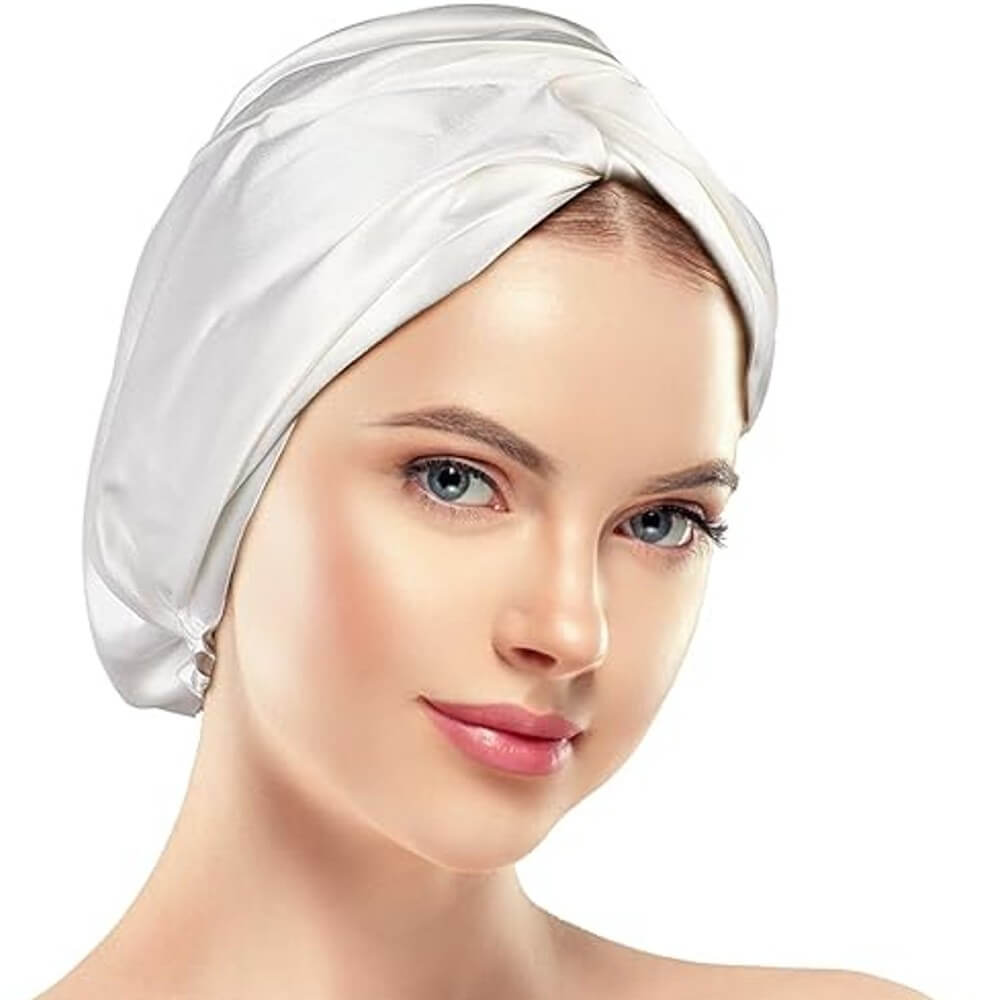 100% Mulberry Silk Bonnet for Hair and Skin Sleep Cap Natural Silk 22 Momme with Elastic Band