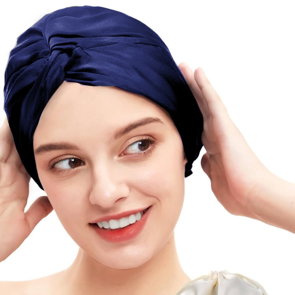 100% Mulberry Silk Bonnet for Hair and Skin Sleep Cap Natural Silk 22 Momme with Elastic Band