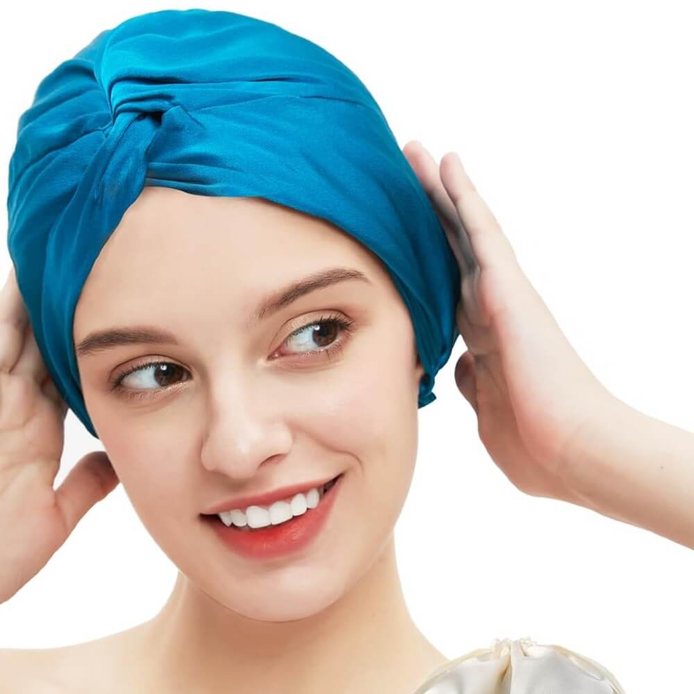 100% Mulberry Silk Bonnet for Hair and Skin Sleep Cap Natural Silk 22 Momme with Elastic Band