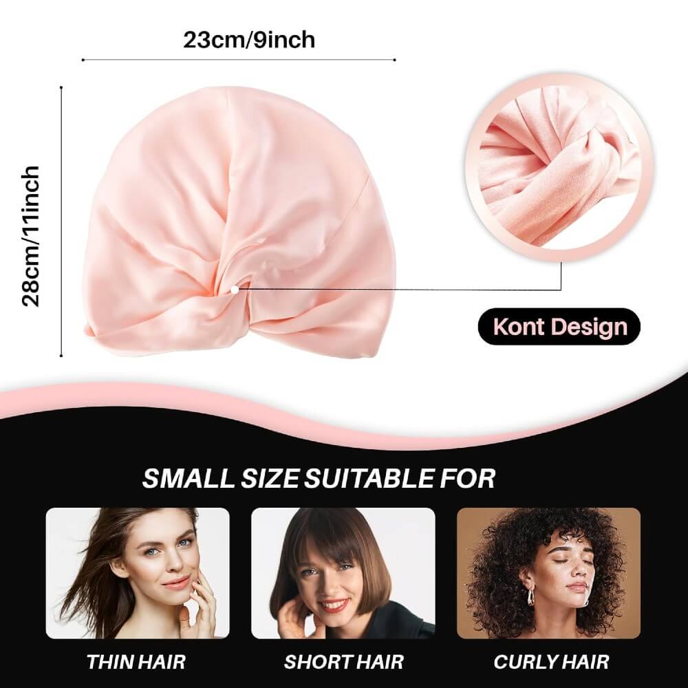 100% Mulberry Silk Bonnet for Hair and Skin Sleep Cap Natural Silk 22 Momme with Elastic Band