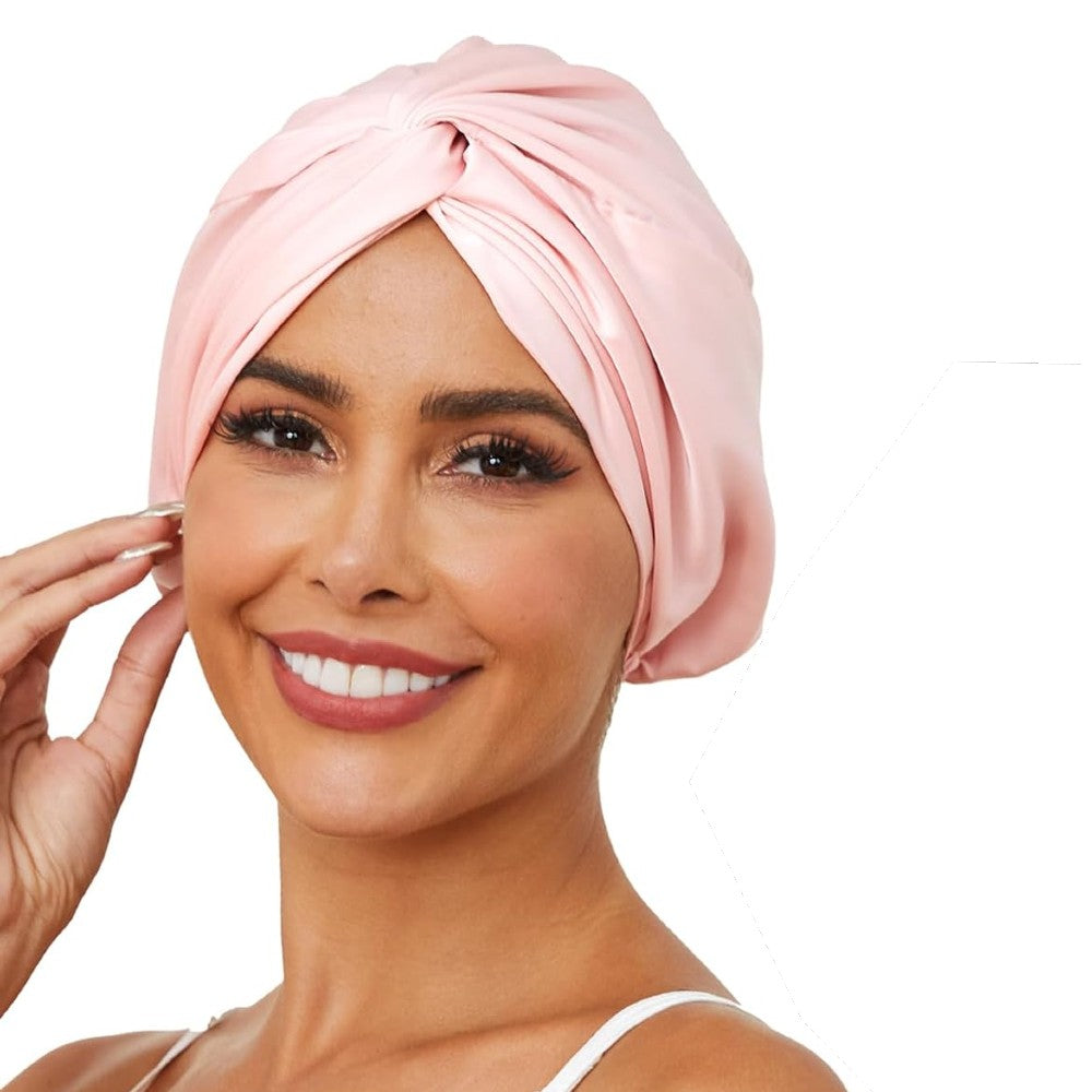 100% Mulberry Silk Bonnet for Hair and Skin Sleep Cap Natural Silk 22 Momme with Elastic Band