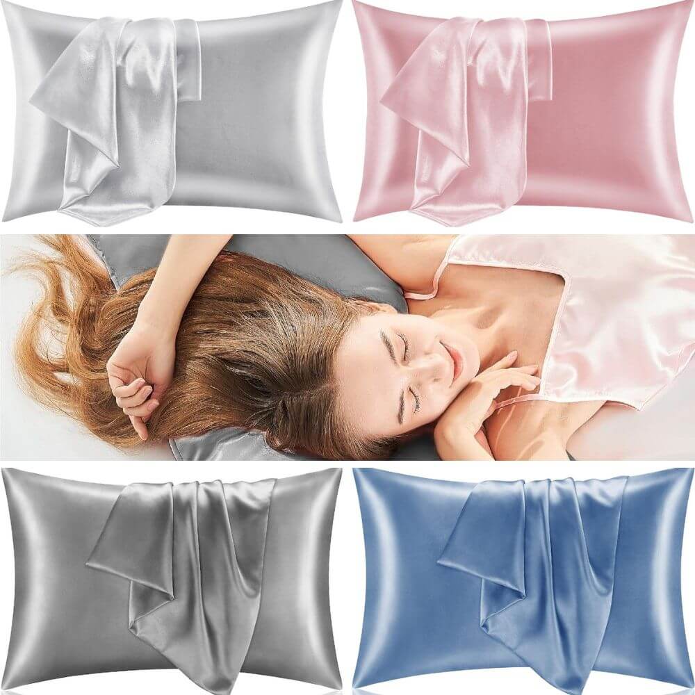 Satin Pillowcase for Hair and Skin Pillow Cases Standard Size Super Soft with Envelope Closure